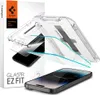 A product shot showing a phone screen protector kit, including the packaging, installation guide, and the screen protector itself, with a phone in the foreground. Produktbild-Vorschau