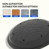 A close-up of the non-slip bottom of a wobble stool, with marketing text and icons indicating suitability for various surfaces. Anteprima dell’immagine prodotto