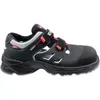 A single black safety sandal with red and gray accents is shown against a white background. Produktbild-Vorschau