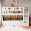 Letto a soppalco 90x200 cm in legno bianco, con spazio Anteprima dell’immagine prodotto 5