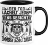 Zimmerer Geschenk Tasse Der Tod Lächelt Jedem Ins Gesicht Produktbild-Vorschau 1