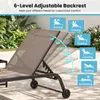 COSTWAY Sonnenliege mit Rollen & Tisch, Gartenliege bis Produktbild-Vorschau 4