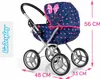 A doll's pram with dimensions indicated by measurement lines. Produktbild-Vorschau