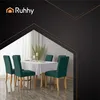 A dining table set with chairs, presented in a stylized graphic overlay. Podgląd zdjęcia produktu