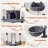 A collage of images showcasing different features of a cat tree. Podgląd zdjęcia produktu