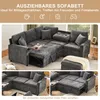 Gerades 4-Sitzer Corduroy Sofa mit Stauraum  unter den Produktbild-Vorschau 5