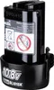 A black Makita battery pack with white and red text and symbols on a white background. Anteprima dell’immagine prodotto