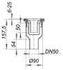 DALLMER Ablaufgehäuse ORIO V, DN 50, 90 mm Ablaufloch Produktbild-Vorschau 2