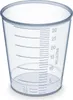 A clear, studio shot of a transparent measuring cup with markings for milliliters. Produktbild-Vorschau