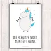 Mr. & Mrs. Panda Bild Einhorn Fitness DIN A5 - Weiß - Produktbild-Vorschau 2