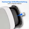 Close-up view of an open air fryer basket with a blue arrow indicating a feature. Produktbild-Vorschau