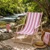 Holz Gartenliege mit Armlehnen – Klappbarer Garten- & Strandliegestuhl Rosa – Verstellbare Sonnenlie Produktbild-Vorschau