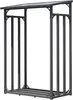 qteck S Metall Kaminholzregal Anthrazit  130x70x175 cm Produktbild-Vorschau 2