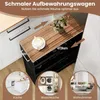 Schmaler Rollwagen mit Ladestation - Schwarz/Vintage Braun Produktbild-Vorschau 3