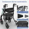 ELONEO 2in1 Rollstuhl Rollator faltbar und leicht mit Sitz, Produktbild-Vorschau 2