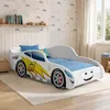 Letto a forma di auto 140x70, bianco, senza materasso, CARS Anteprima dell’immagine prodotto 3