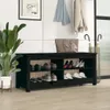vidaXL Panca per scarpe nera 110x38x45,5 cm in legno di Anteprima dell’immagine prodotto 2