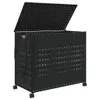 vidaXL Koš na prádlo s kolečky Black 66x35x60 cm Rattan Náhled obrázku produktu 4