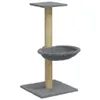 A cat tree with a scratching post and a basket, shown against a white background. Produktbild-Vorschau