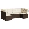6-tlg. Garten-Sofagarnitur mit Kissen Braun Poly Rattan Produktbild-Vorschau 1