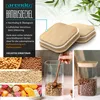 Collage of product images showing bamboo lids, various food items, and glass containers. Náhled obrázku produktu
