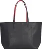 A black tote bag with red accents on the handles, shown against a white background. Anteprima dell’immagine prodotto