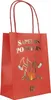 A red gift bag with gold foil lettering and graphics related to firefighters. Podgląd zdjęcia produktu