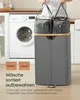 A person is holding two laundry bags above a laundry sorter next to a washing machine. Produktbild-Vorschau