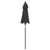 vidaXL Sonnenschirm mit Holzmast Schwarz 196x231 cm Produktbild-Vorschau 5