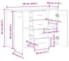 vidaXL Artisan dubový příborník 88x30x64 cm materiál na Náhled obrázku produktu 8
