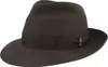 Borsalino edler Fedora Haarfilzhut mit mittelbreiter Krempe in grau