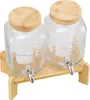 Dozownik napojów SucceBuy 2x3,8L wykonany ze szkła z kranem Podgląd zdjęcia produktu 1