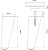Diagrams showing the dimensions and assembly of furniture legs. Náhled obrázku produktu