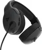 A close-up, angled shot of a black wireless gaming headset against a white background. Produktbild-Vorschau