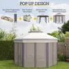 Outsunny Gartenpavillon Faltpavillon mit 6 Seitenteile Produktbild-Vorschau 4