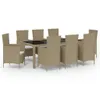 Maison Exclusive - 9-tlg. Garten-Essgruppe mit Kissen Poly Produktbild-Vorschau 2