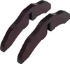 Two dark brown wooden feet for a pet gate or barrier, shown against a white background. Podgląd zdjęcia produktu