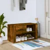 vidaXL Schuhschrank Räuchereiche 80x35x45 cm Holzwerkstoff Produktbild-Vorschau 2