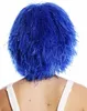 Back view of a person wearing a blue, bushy wig. Produktbild-Vorschau