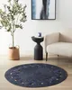 BELIANI Teppich Dunkelblau Jute Rund ⌀ 120 cm Kurzflor Produktbild-Vorschau 2