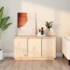 A natural wood cabinet with three doors stands against a white wall, topped with artwork and decorative items. Anteprima dell’immagine prodotto