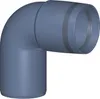 A 3D rendering of a gray pipe elbow fitting. Náhľad obrázku produktu