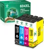 A box of printer ink cartridges with four cartridges displayed in front of it. Produktbild-Vorschau