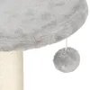 A close-up view of a section of a cat tree, showing a plush platform and a sisal-wrapped post, with a dangling toy ball. Anteprima dell’immagine prodotto