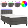 vidaXL Boxspringbett mit Matratze & LED Dunkelgrau 90x200 Produktbild-Vorschau 1