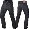 Product shot of motorcycle jeans, front and back view. Produktbild-Vorschau