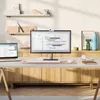A modern home office setup with a laptop, monitor, keyboard, and mouse on a wooden desk. Anteprima dell’immagine prodotto