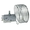 A metal thermostat with a coiled wire and a knob, isolated on a white background. Produktbild-Vorschau
