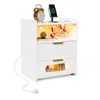 Nachttisch mit Steckdose & USB, 2 Led Licht mit 2 Produktbild-Vorschau 5