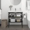 vidaXL Rám umývadla do kúpeľne čierny 79x38x83 cm železo Náhľad obrázku produktu 2